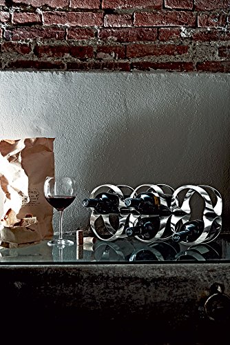 Alessi Ribbon UNS02 portabottiglie 6 bottiglie acciaio lucido