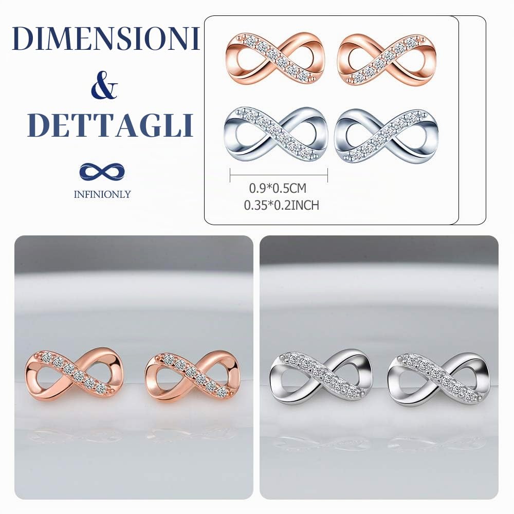 INFINIONLY Fashion Earrings orecchini argento 925 multicolor
