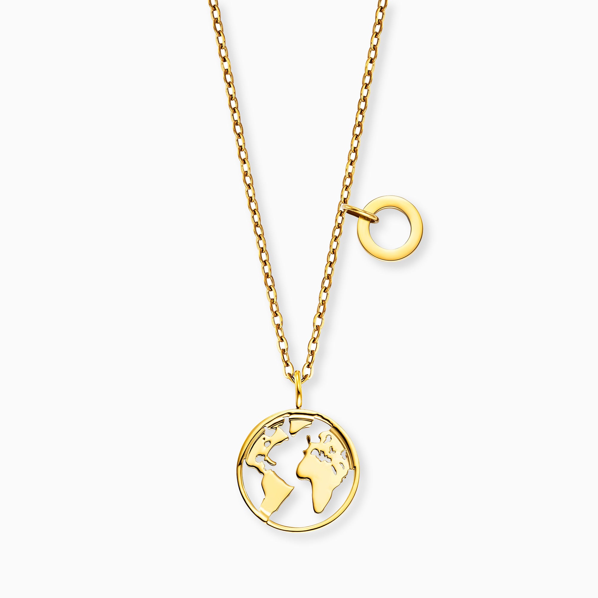 MySteel Ocean Collana Acciaio Oro Mondo + Biglietto