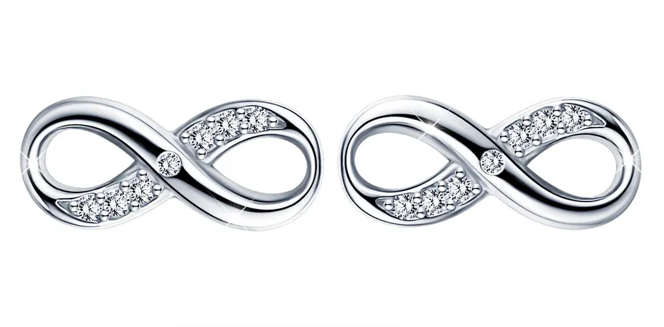 Infinionly Infinity orecchini argento 925 zirconi silver