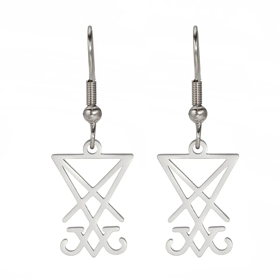 EUEAVAN Earrings Orecchini Lucifero Argento Acciaio