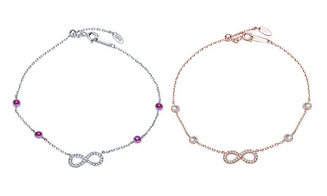 INFINIONLY Fashion Bracciale Infinito Multicolor Argento 925