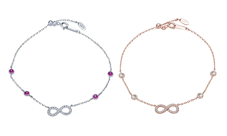 INFINIONLY Fashion Bracciale Infinito Multicolor Argento 925