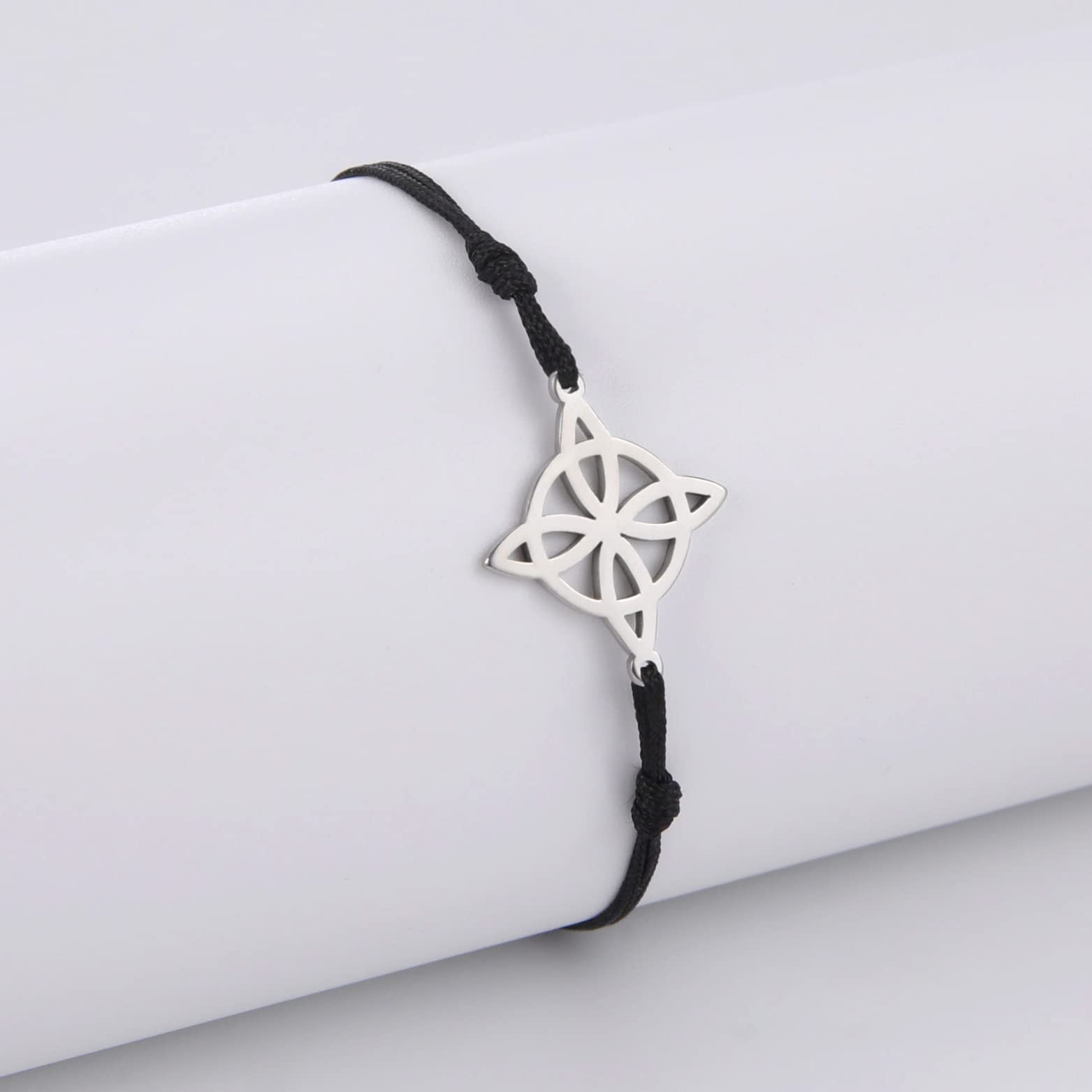 EUEAVAN bracciale nodo celtico filo cerato amuleto