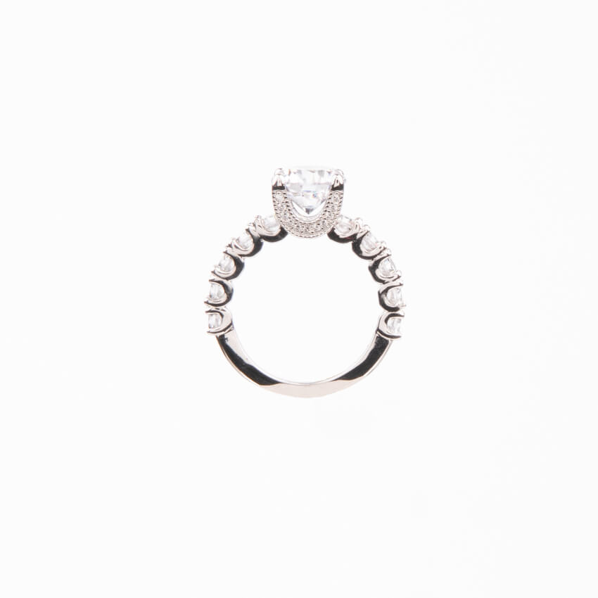 Chic Ad Hoc Anello Solitario Argento Zirconi