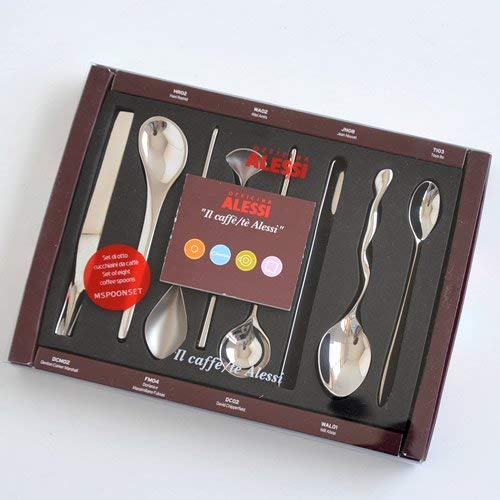 Alessi MSPOONSET Set 8 Cucchiaini Caffè Acciaio 18/10