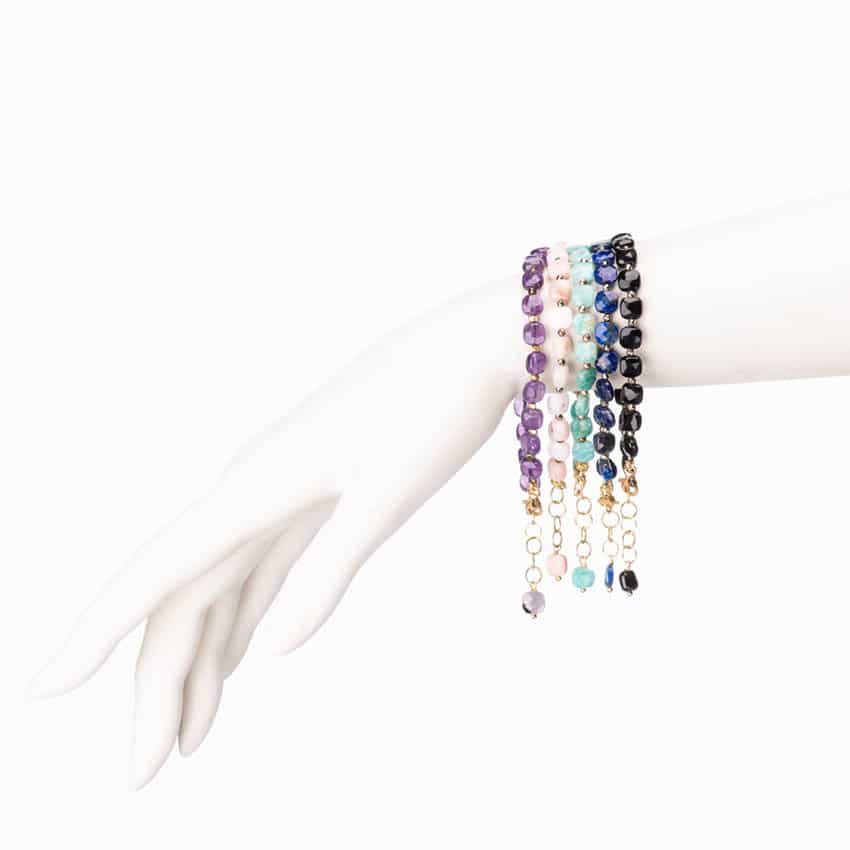 Chic Ad Hoc Braccialetto lapis blu ematite e argento