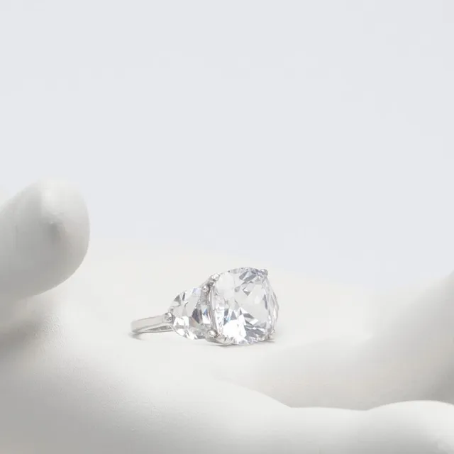 Chic Ad Hoc Anello solitario argento zirconi brillante