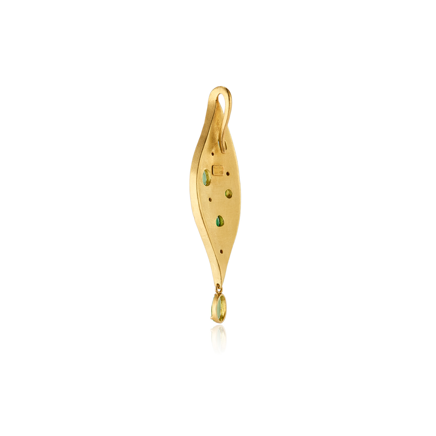 Le Sibille Leaf Pendente Oro Diamanti Tsavorite Verde