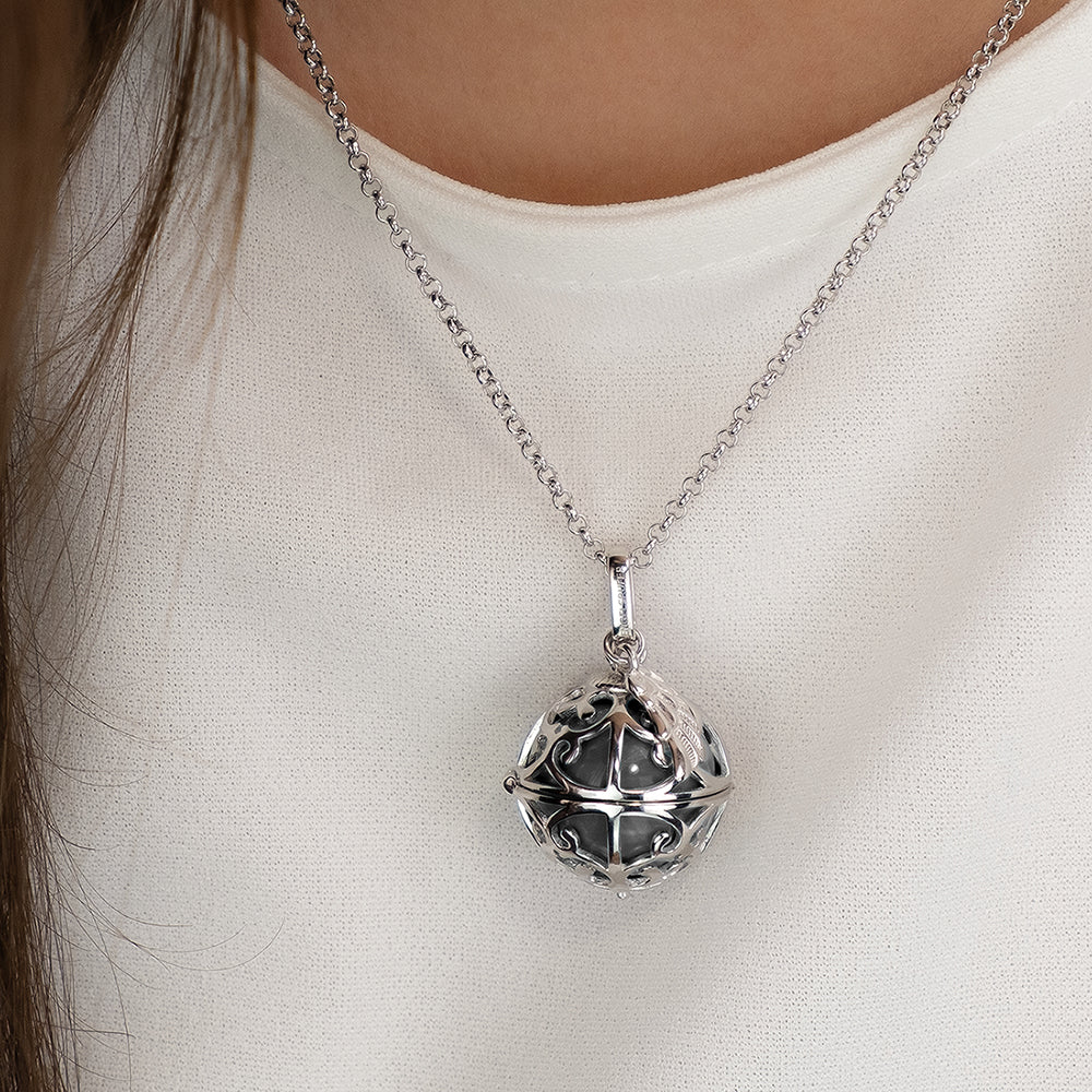 Engelsrufer Ciondolo Argento 925 Ala Grigio Perla Misura M
