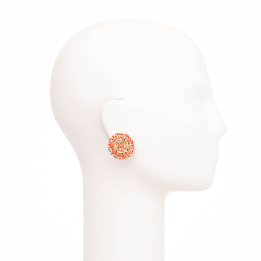 Chic Ad Hoc Orecchini clip oro e corallo