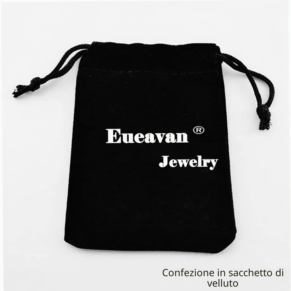 EUEAVAN Collana Quadrifoglio Argento Donna Girocollo Amuleto