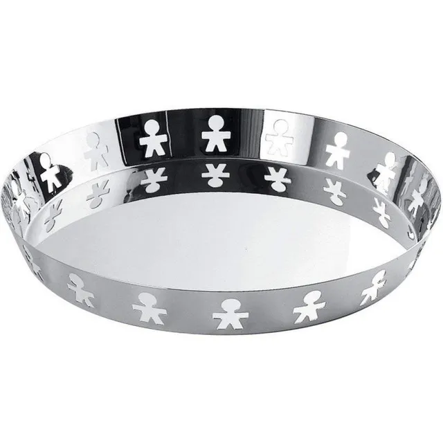 Alessi Tavola Girotondo AKK12 Vassoio Rotondo Acciaio 30,3cm