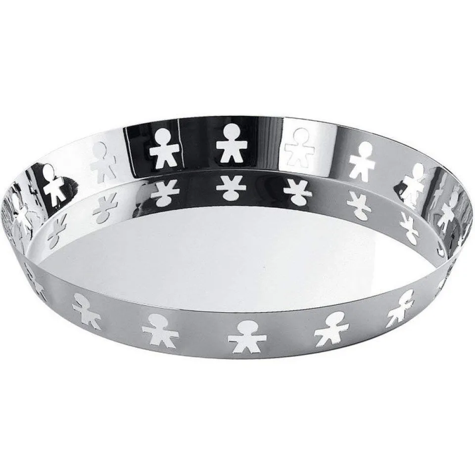 Alessi Tavola Girotondo AKK12 Vassoio Rotondo Acciaio 30,3cm