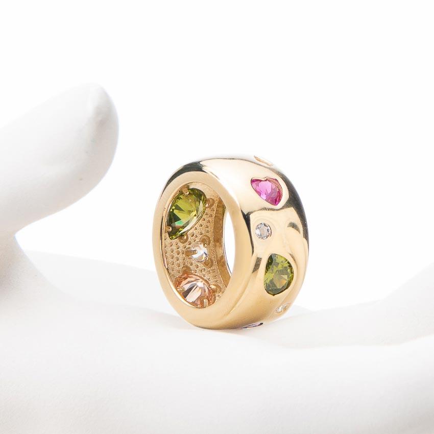 Chic Ad Hoc Anelli Anello Fascia Oro Pietre Colorate gioiello