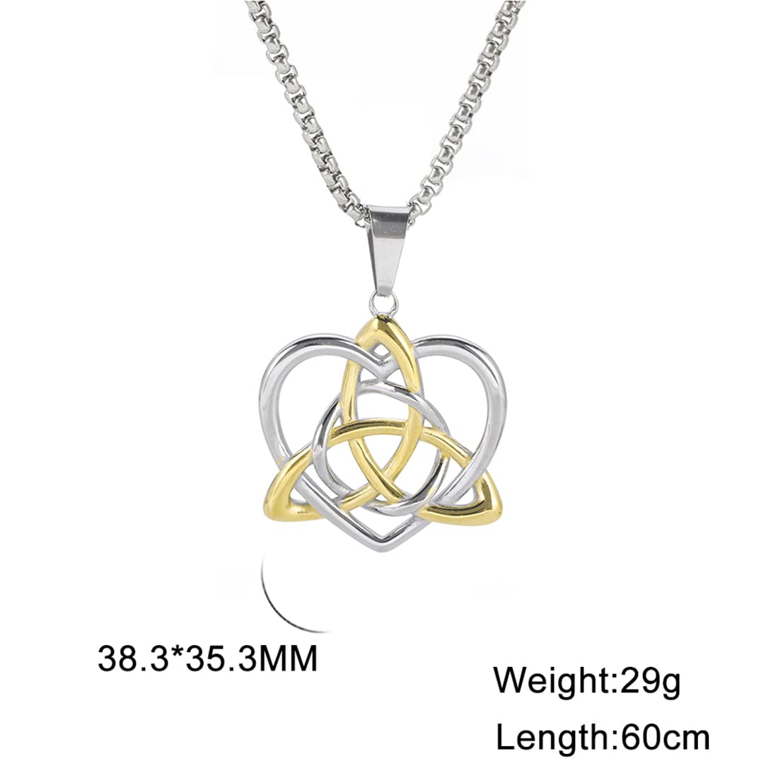 EUEAVAN Necklaces collana nodo celtico cuore oro