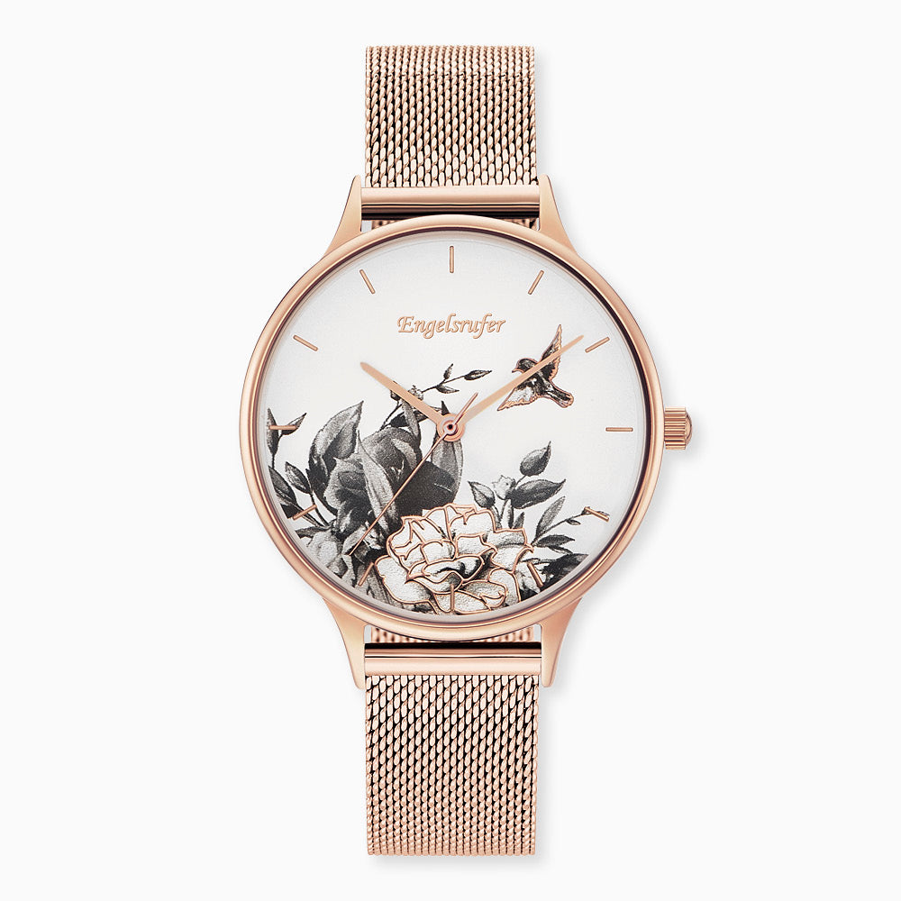 Engelsrufer Blume Orologio Fiore Oro Rosa Mesh