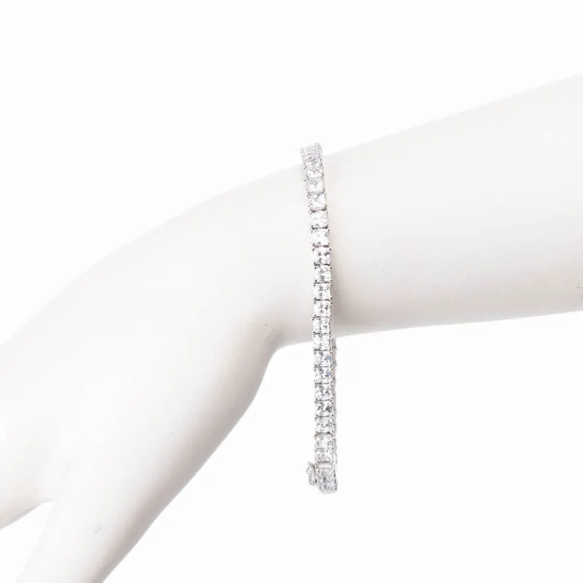 Chic Ad Hoc Bracciali Tennis Carré Argento Zirconi