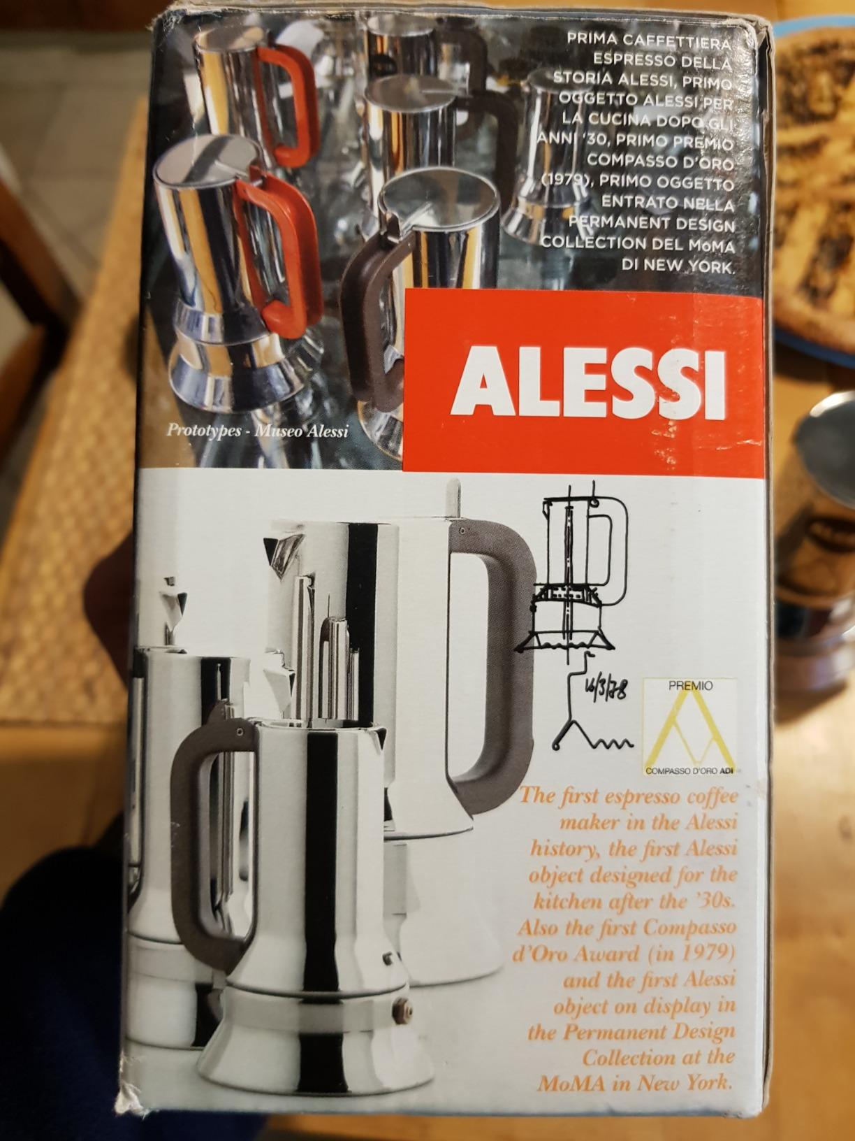 Alessi 9090/3 Caffettiera Acciaio 3 Tazze Induzione