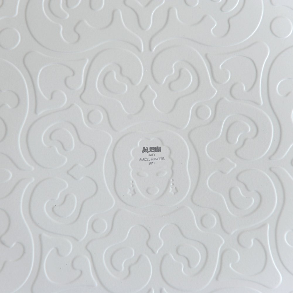 Alessi Dressed Vassoio Rotondo 25 cm Bianco Acciaio Rilievo