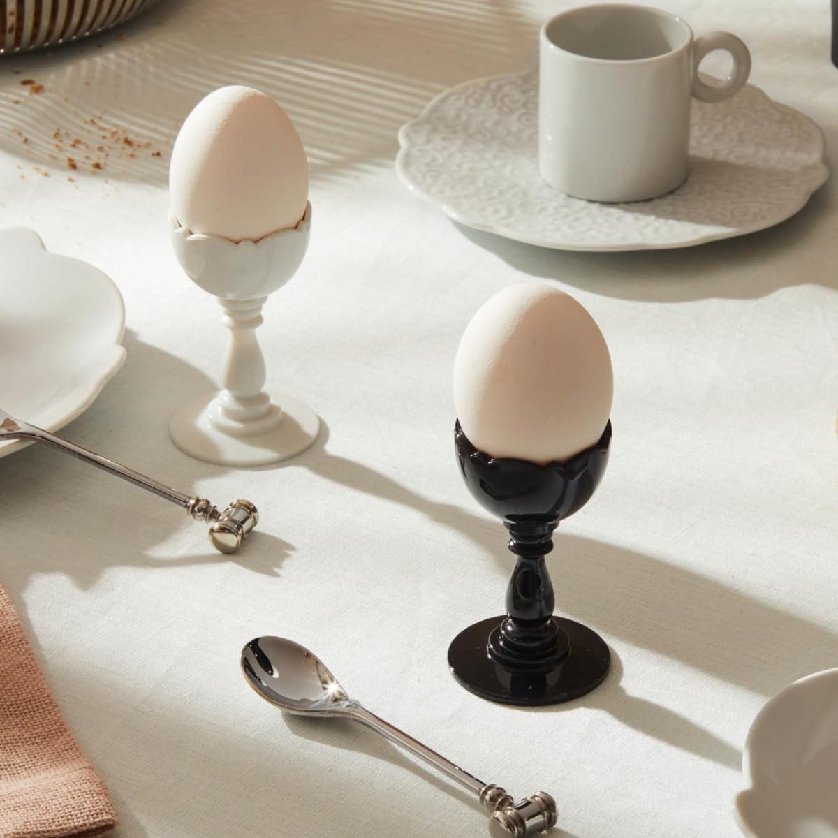 Alessi Dressed MW14SET Portauovo Bianco Acciaio Cucchiaio