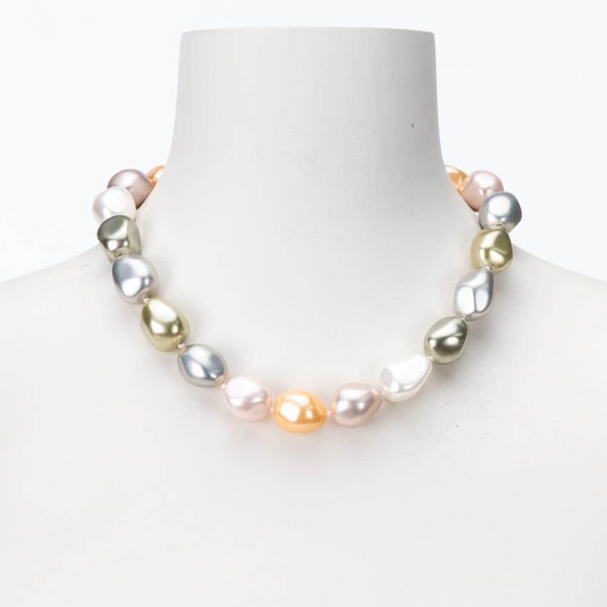 Chic Ad Hoc Collane Girocollo Perle Shell Baroccate Pastello