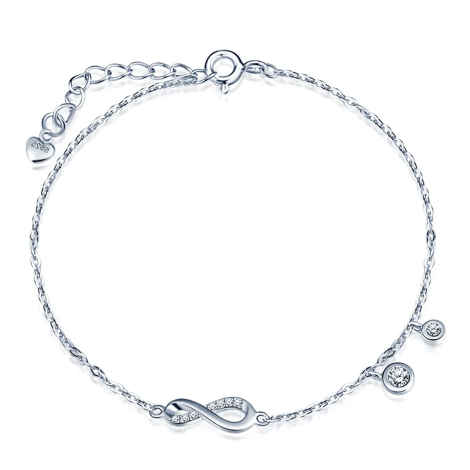 INFINIONLY Fashion Bracciale Infinito Argento 925 Regolabile