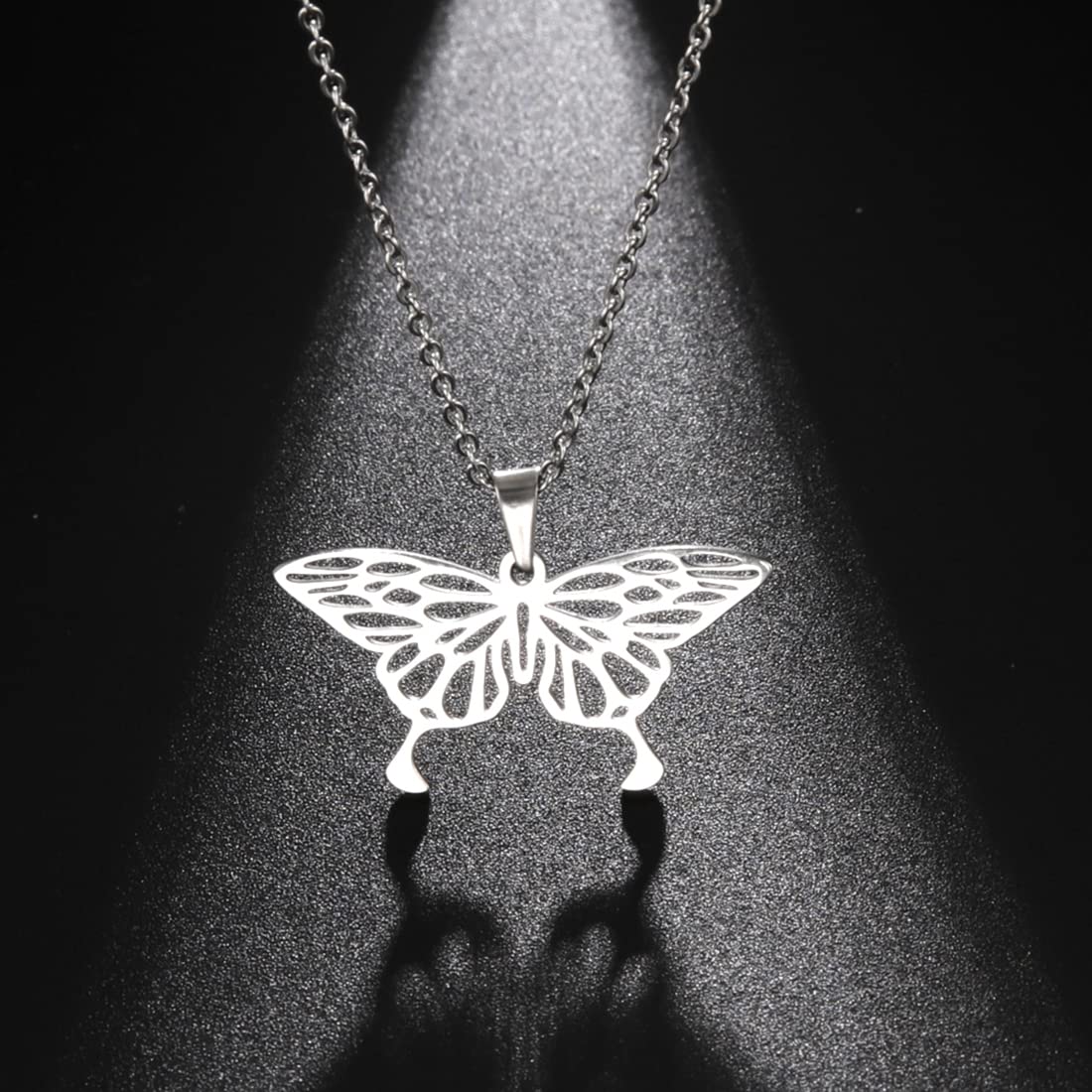 EUEAVAN Farfalla Celtica Collana acciaio argento