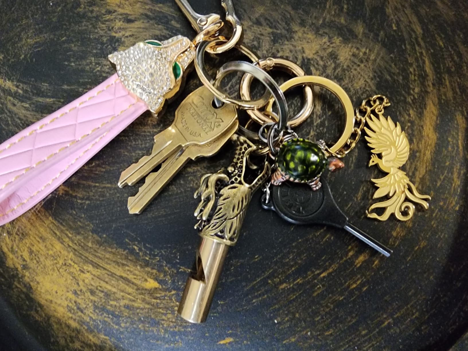 EUEAVAN Keyrings Portachiavi Fenice Argento Uccello Fuoco