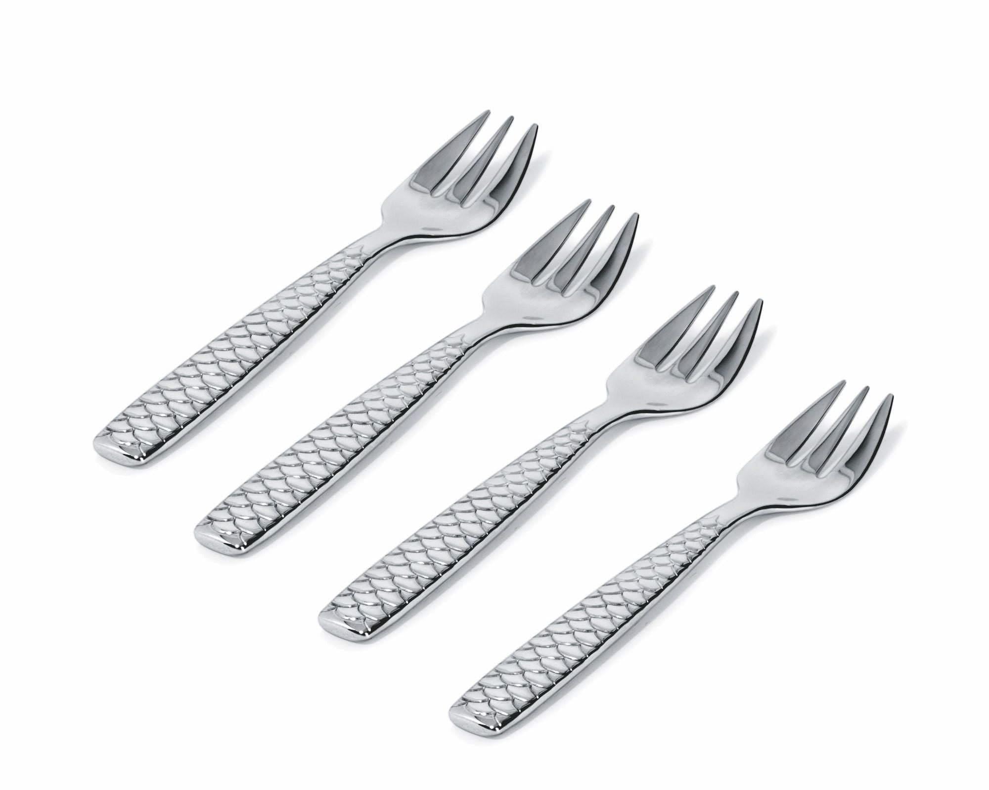 Alessi Colombina Fish FM23/36S4 forchettine ostriche set 4 pezzi acciaio
