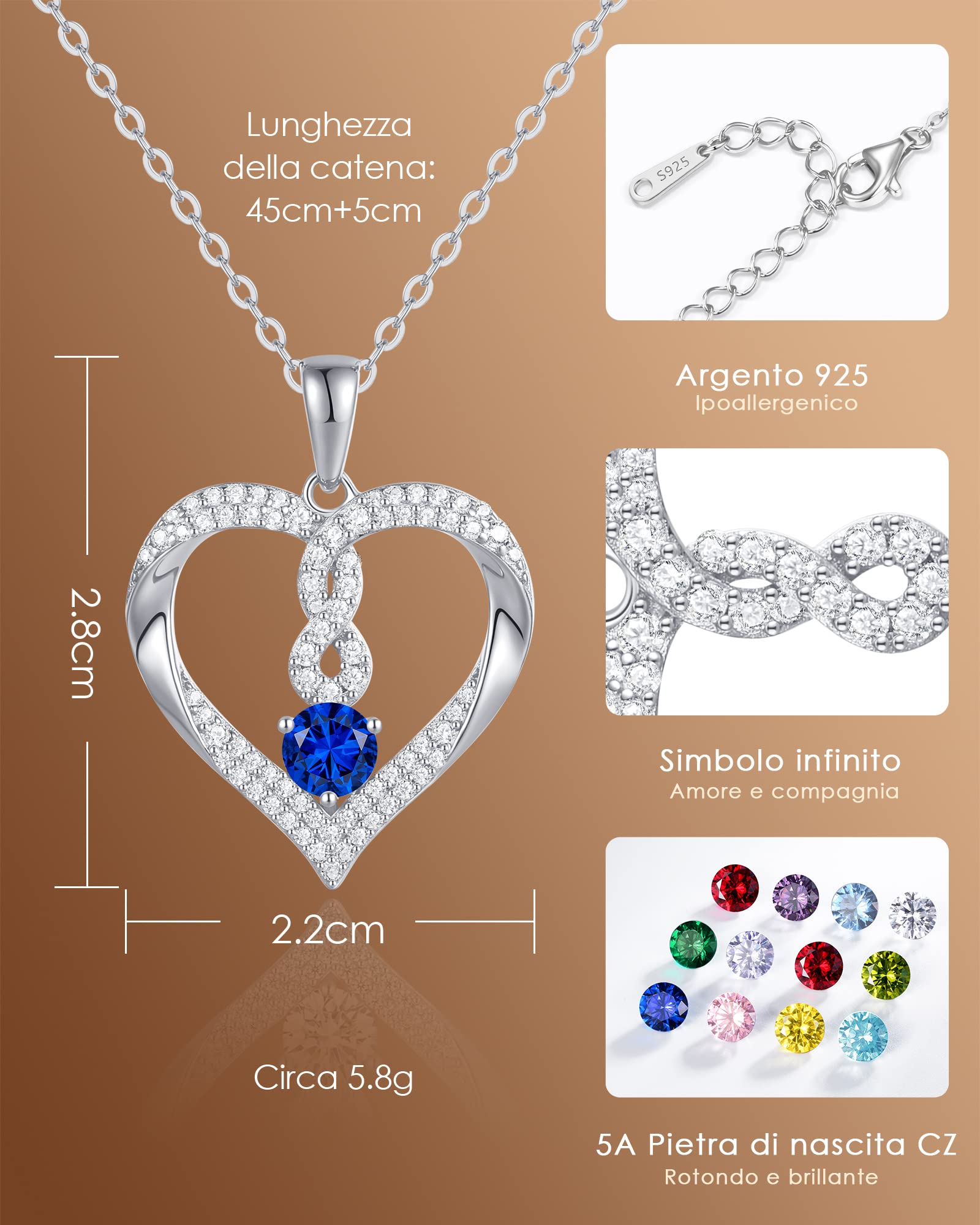 Louisa Secret Necklaces Cuore Infinito collana argento 925
