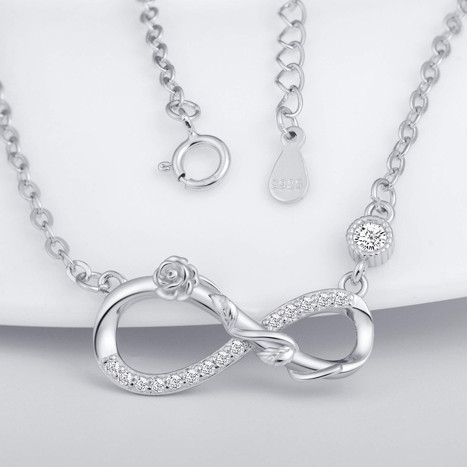 INFINIONLY Fashion Necklaces collana Silver-necklace infinito
