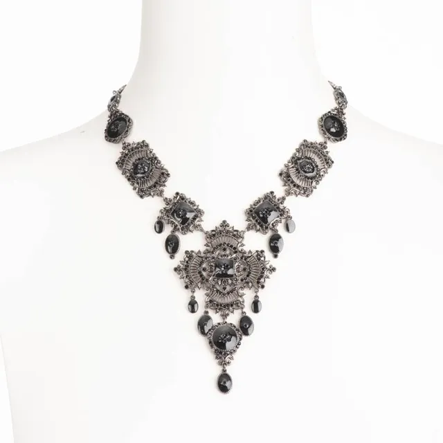 Chic Ad Hoc Collane Collana girocollo con pendente croce nera