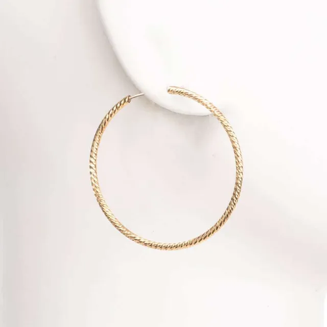 Chic Ad Hoc Orecchini Cerchio Sottile Placcato Oro Diamantato S