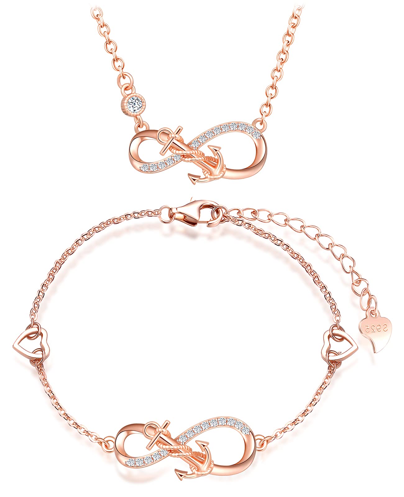 INFINIONLY Fashion Necklaces set gioielli B oro rosa
