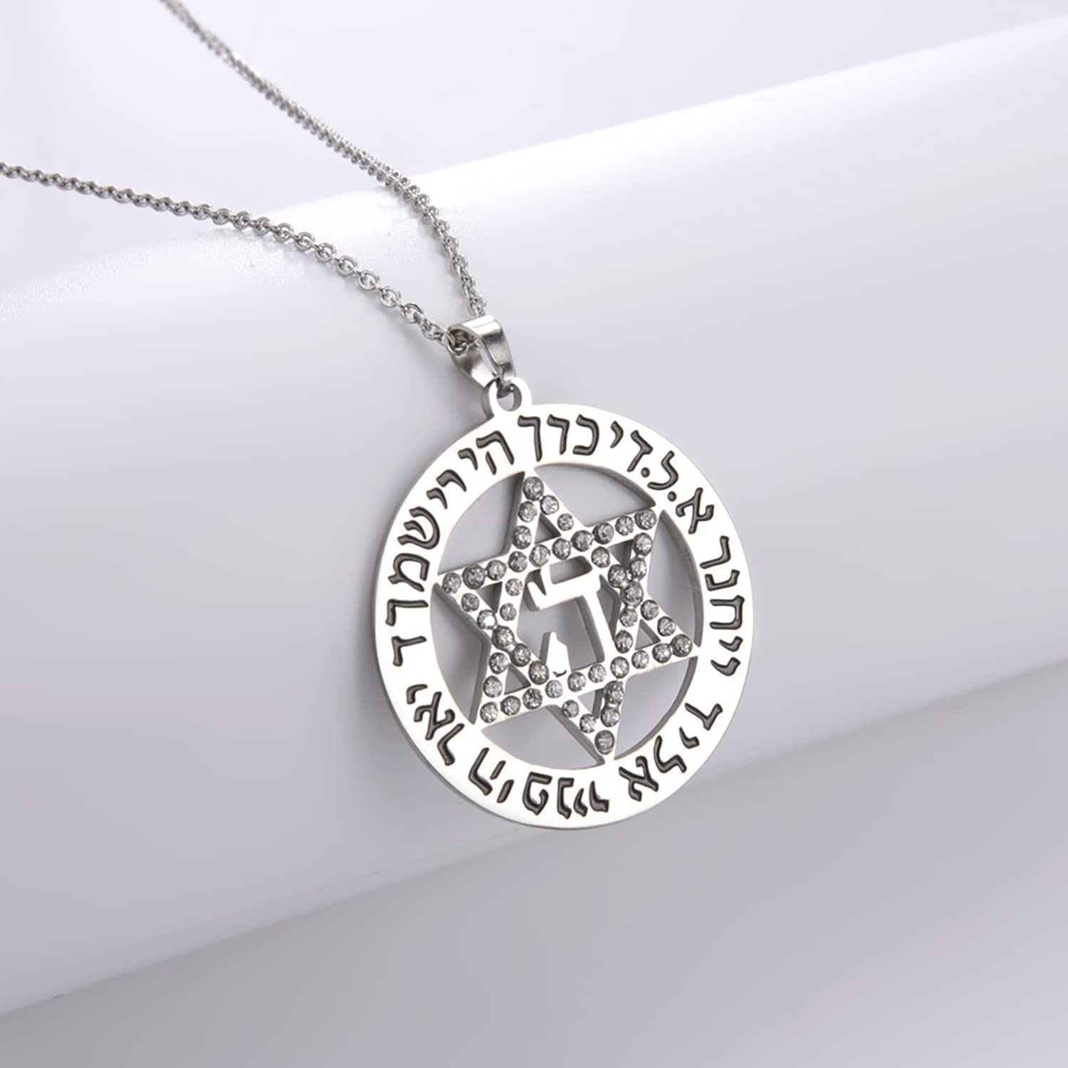 EUEAVAN Necklaces Collana Stella di David Acciaio