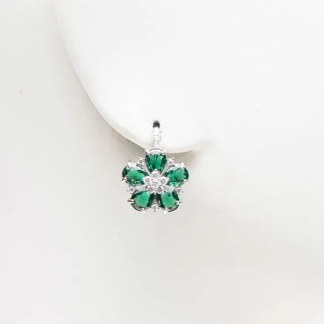 Chic Ad Hoc Orecchini monachella fiore verde smeraldo