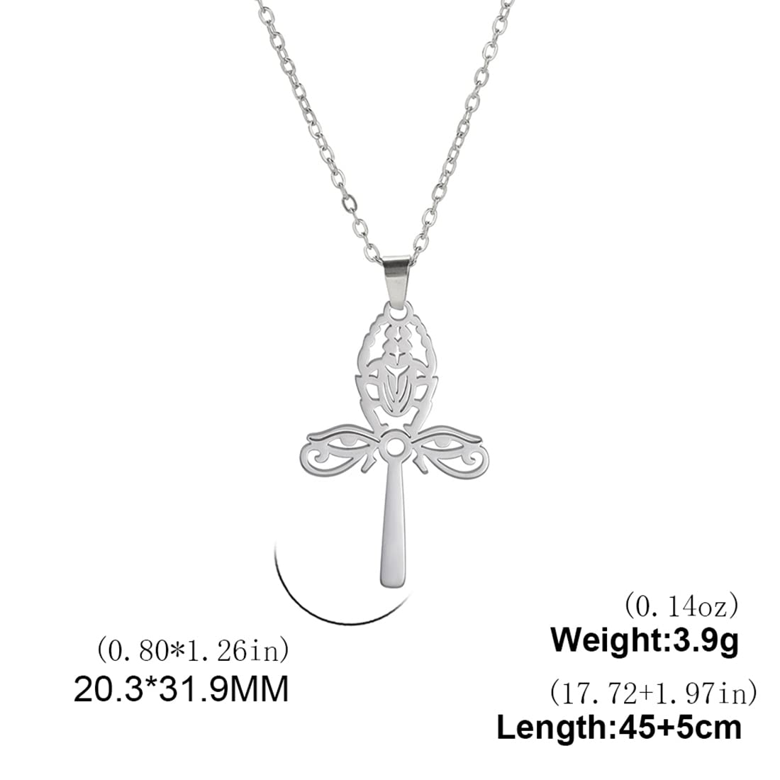 EUEAVAN collana Ankh argento croce egizia portafortuna