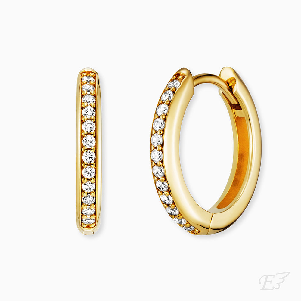 Engelsrufer Lola Creole Orecchini Cerchi Argento Oro Zirconia