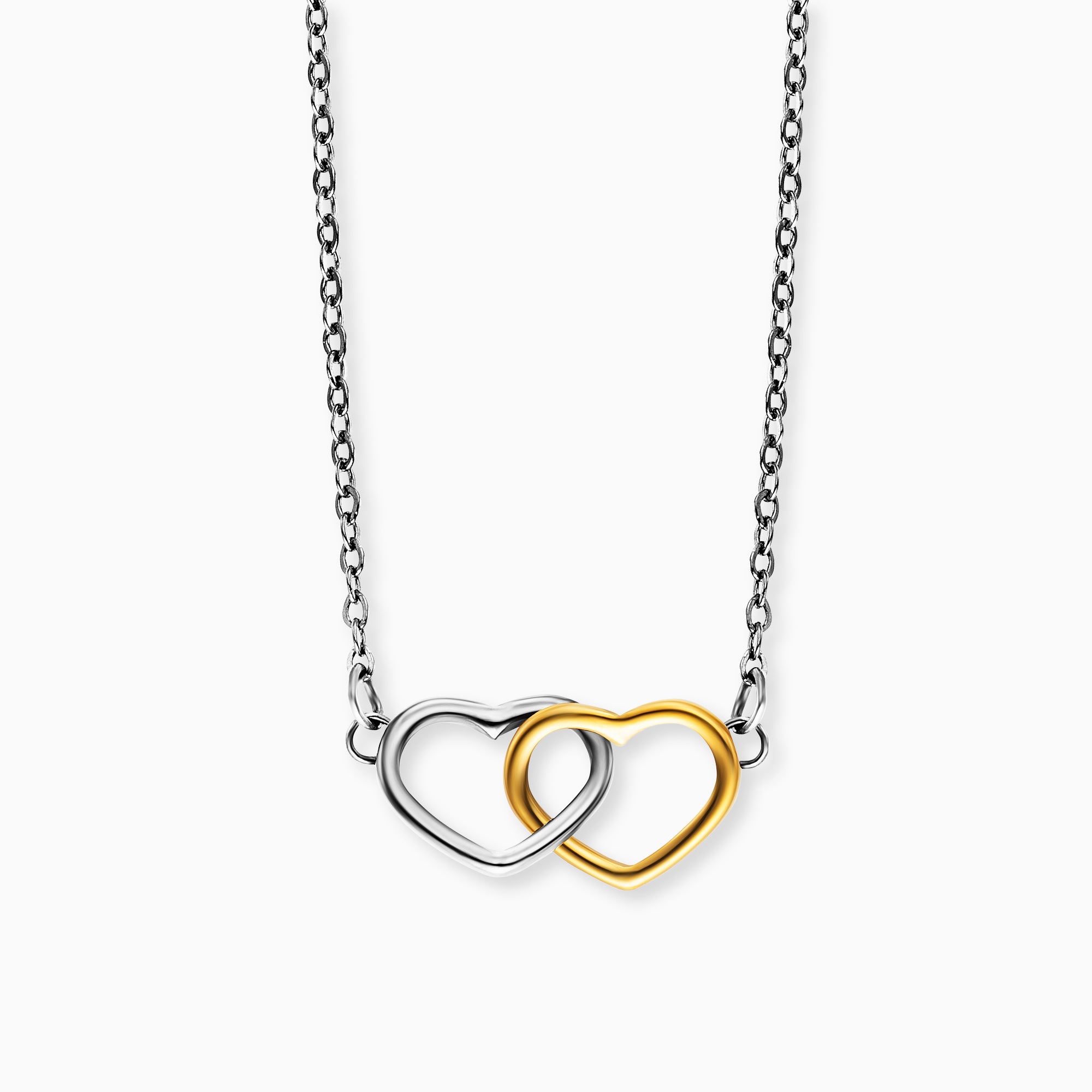 MySteel by Engelsrufer Neverending Collana Bicolor 2 Cuori