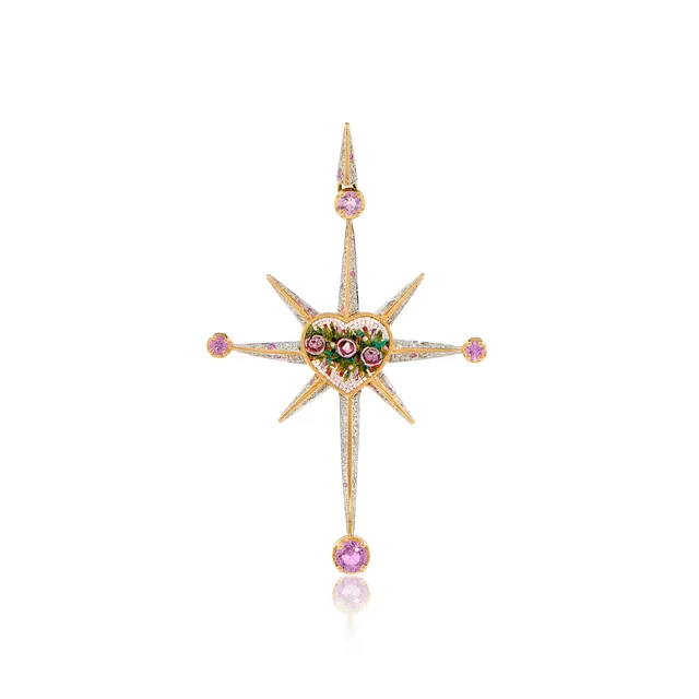 Le Sibille Light Pendente ciondolo oro zaffiri pink