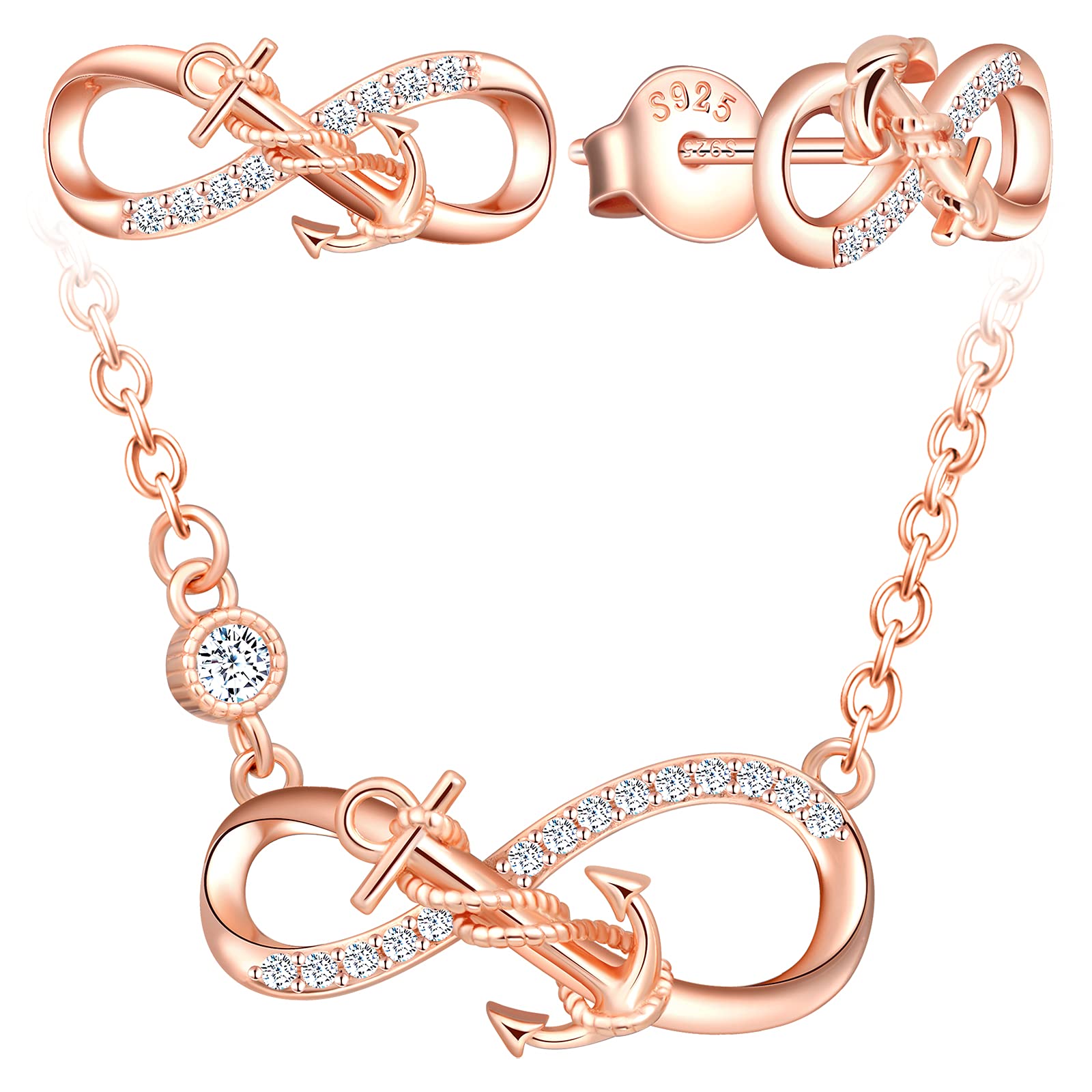 INFINIONLY Fashion Necklaces set gioielli B oro rosa