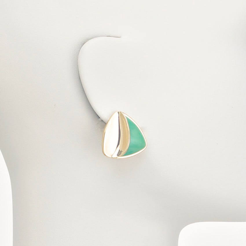 Chic Ad Hoc Orecchino Clip Freccia Oro Verde Giada