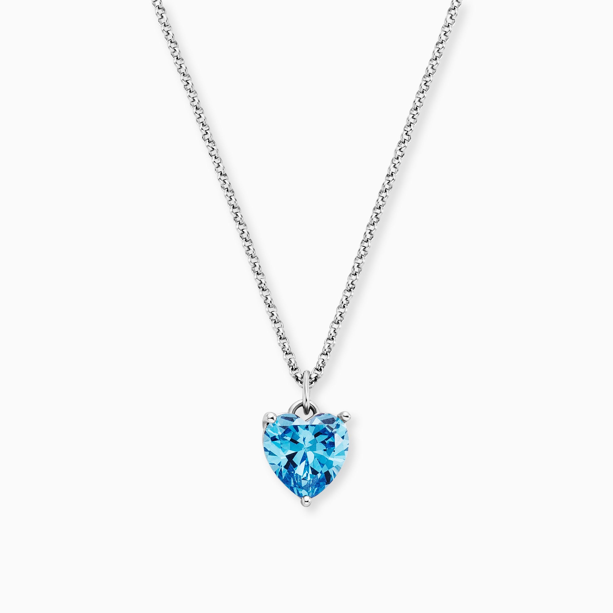 Engelsrufer Shiny Collana Argento Cuore Zirconia Blu