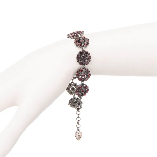 Chic Ad Hoc Bracciali Cristalli Rubino Bordeaux Bracciale