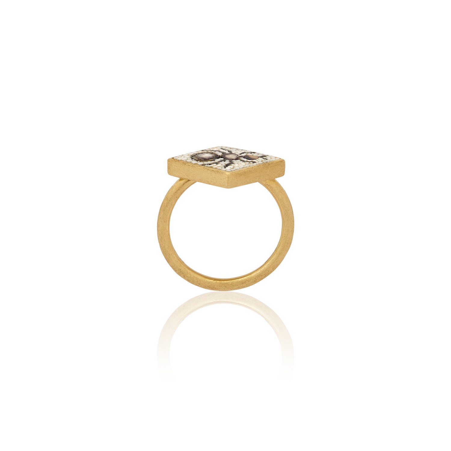 Le Sibille Ant Anello oro giallo 18 kt mosaico romano