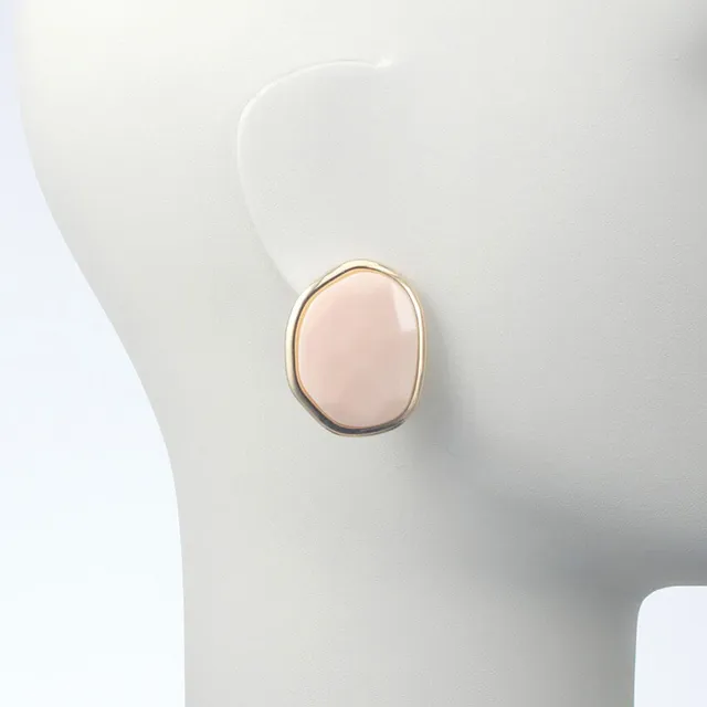 Chic Ad Hoc Orecchini clip oro resina rosa cipria