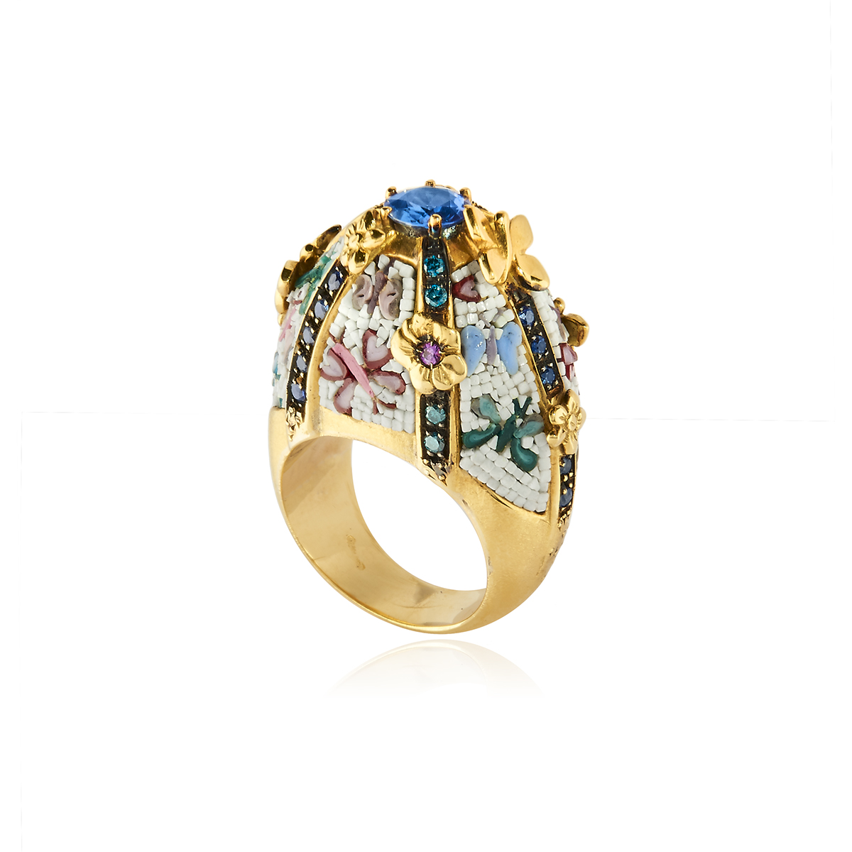 Le Sibille Butterfly anello oro zaffiri rubini diamante