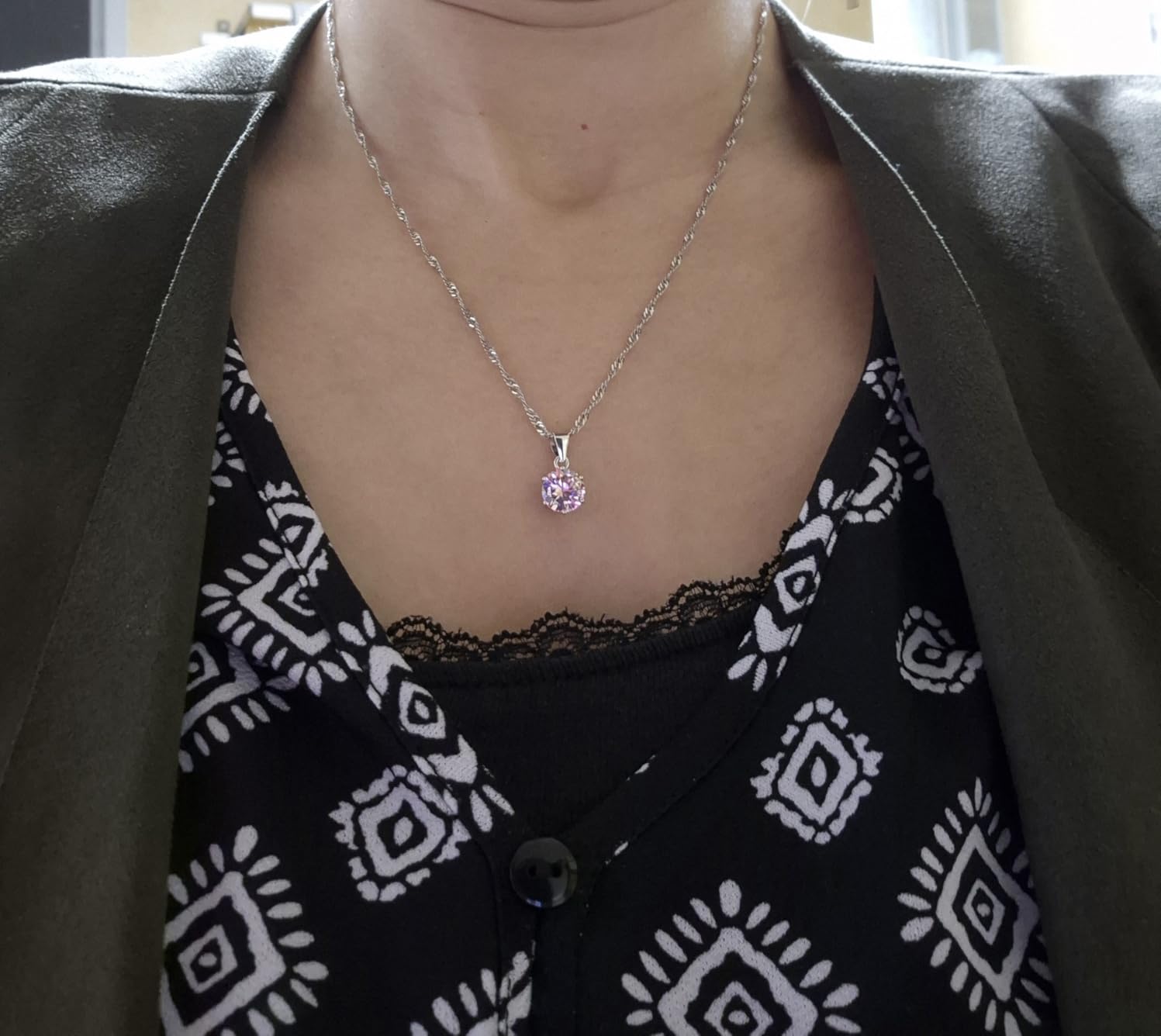 Infinionly Fashion collana argento 925 viola chiaro 45 cm