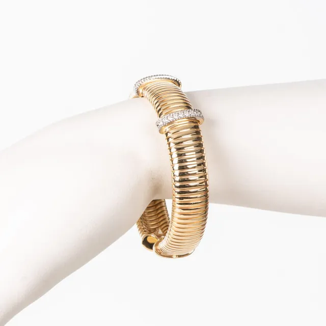 Chic Ad Hoc Bracciali Rigido tubogas argento zirconi